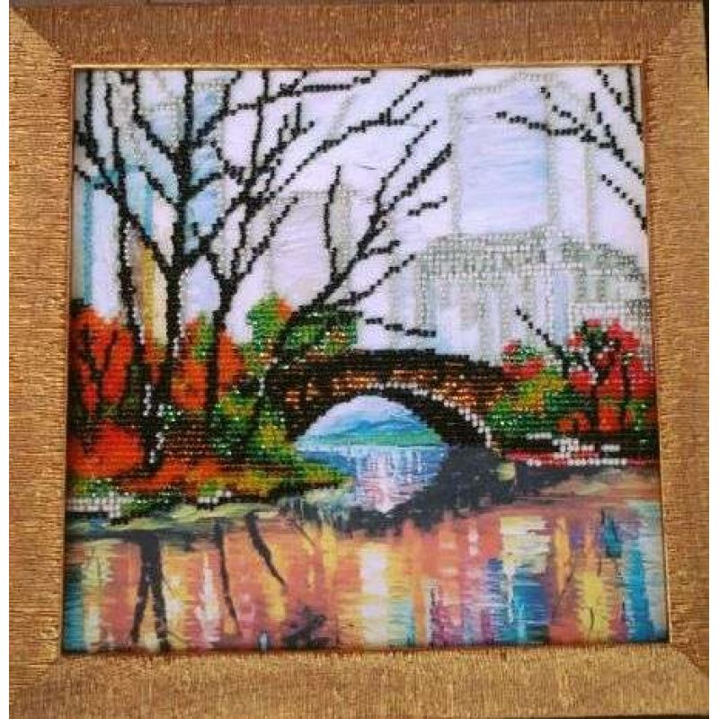 Bead Embroidery Pattern on Art Canvas "Reflection"