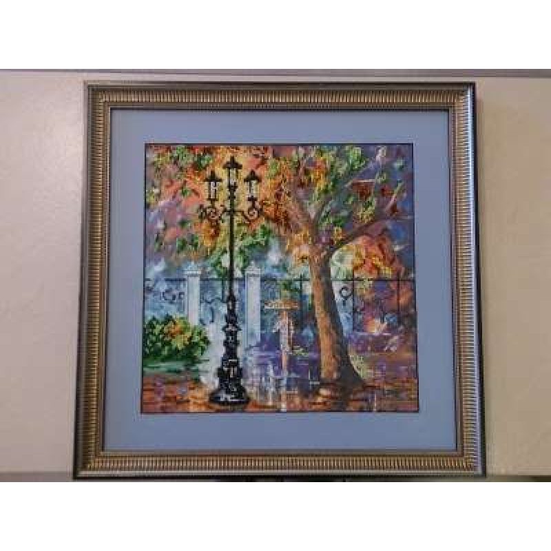 Bead Embroidery Pattern on Art Canvas "Evening Promenade"