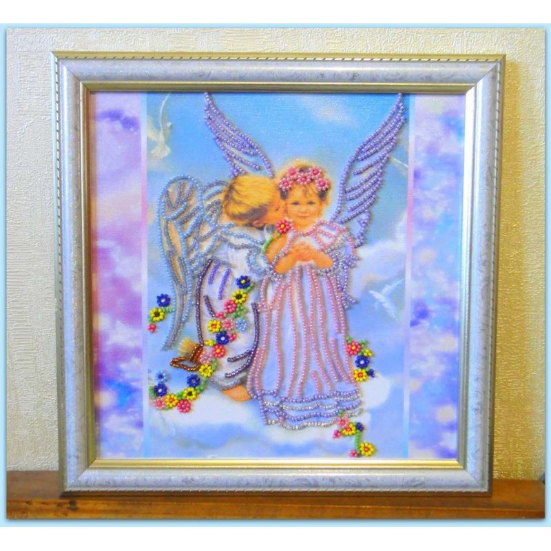 Bead Embroidery Pattern on Art Canvas "Cupids"
