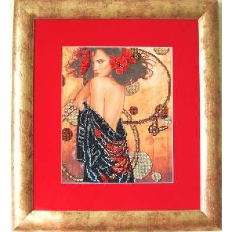 Bead Embroidery Kit on Art Canvas "Temptation"