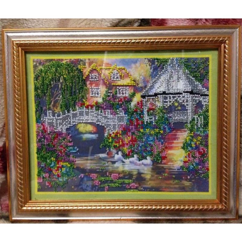 Bead Embroidery Kit on Art Canvas "Summer harmony"