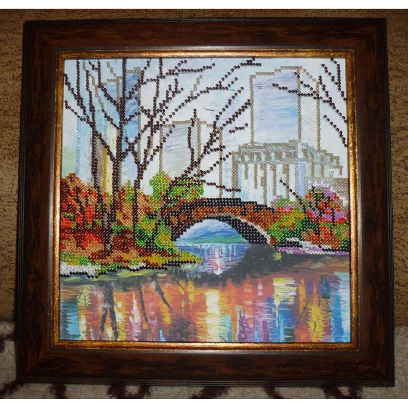 Bead Embroidery Pattern on Art Canvas "Reflection"