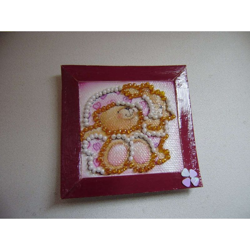 Mini Bead Embroidery Magnet Kit "Teddy bears – 1"