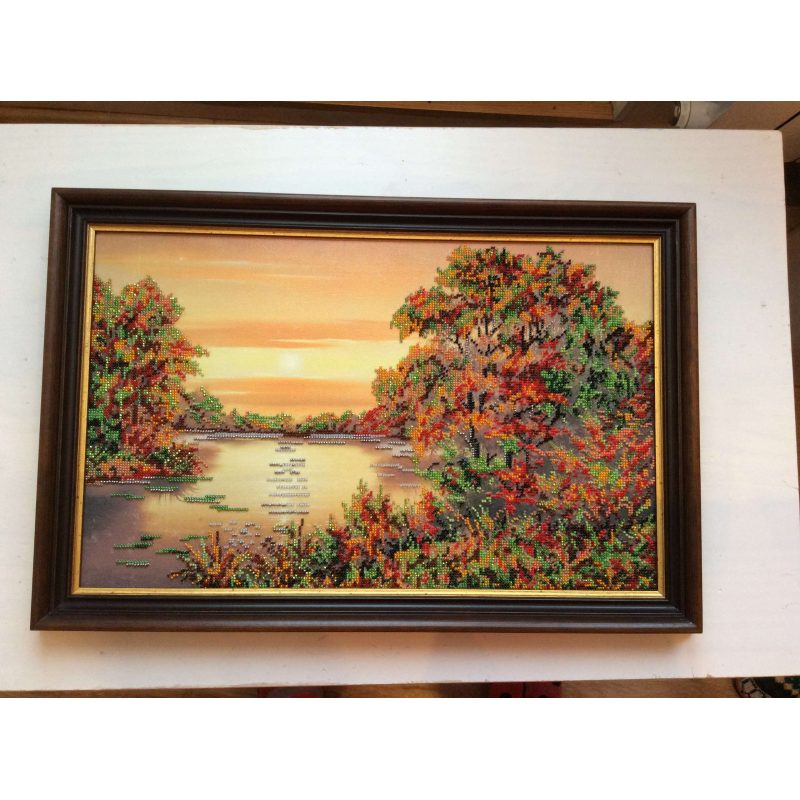 Bead Embroidery Kit on Art Canvas "Quiet Sunset"