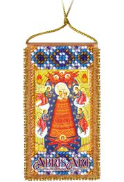 Talisman Bead Embroidery Kit on Art Canvas "Prayer for help in teaching (Ukrainian text)"