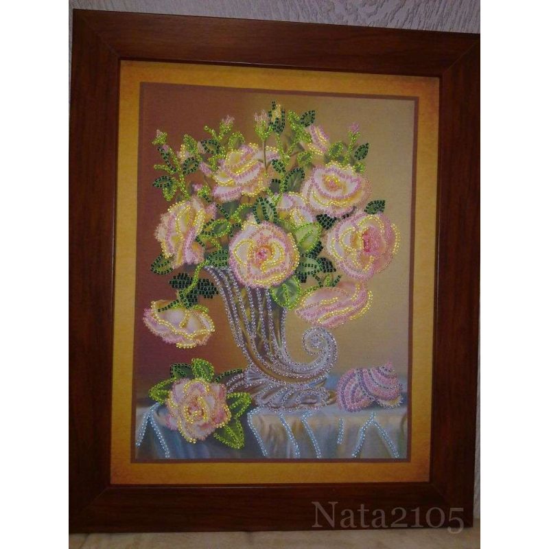 Bead Embroidery Kit on Art Canvas "Pearl"
