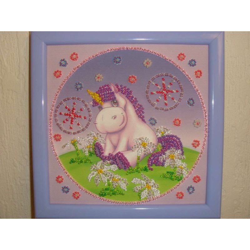 Mini Bead Embroidery Kit on Art Canvas "Pony"