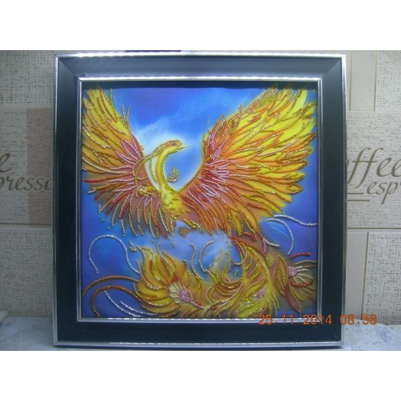 Bead Embroidery Pattern on Art Canvas "The Firebird"