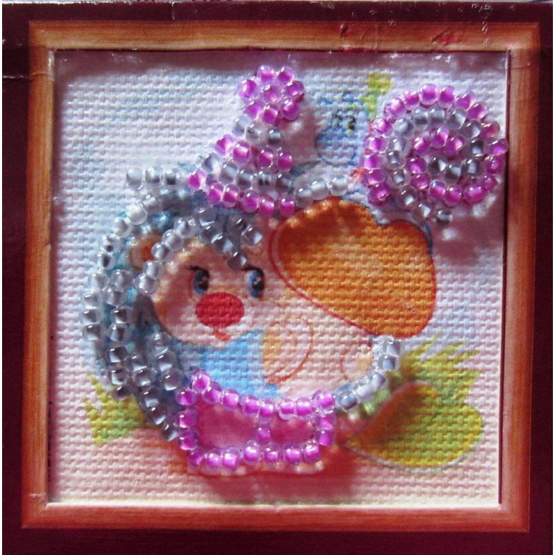Mini Bead Embroidery Magnet Kit "Hedgehog with mushroom"