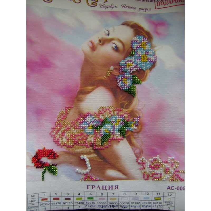 Bead Embroidery Pattern on Art Canvas "Grace"