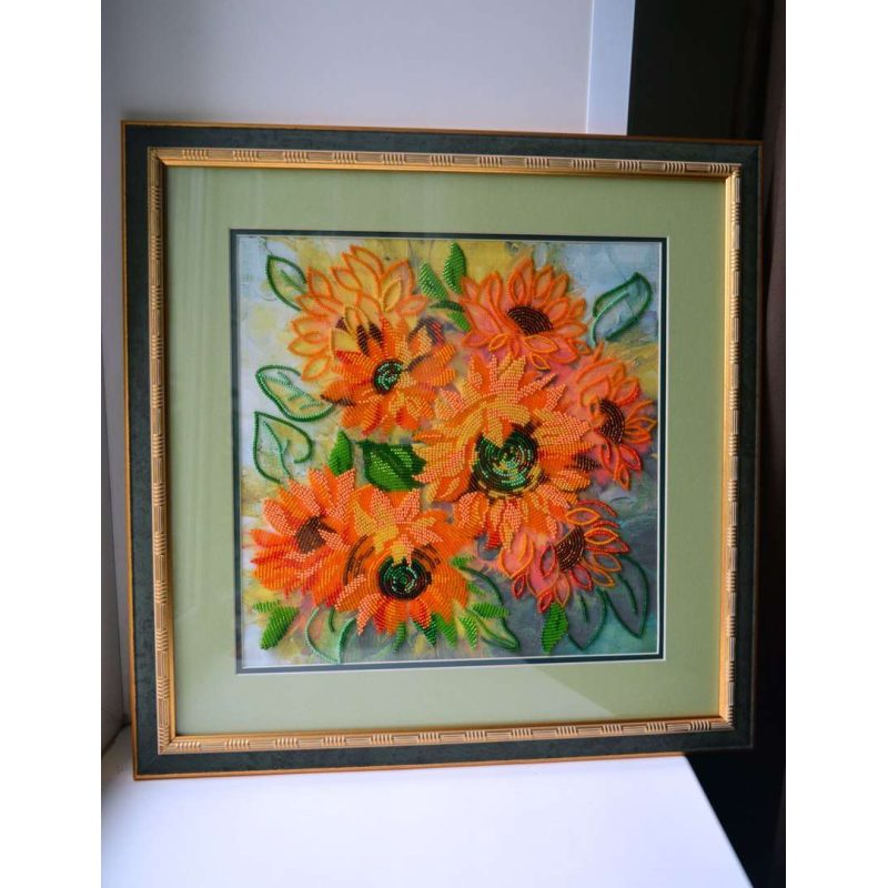 Bead Embroidery Pattern on Art Canvas "Gold of Summer"