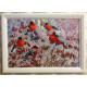 Bead Embroidery Kit on Art Canvas "Bullfinches"