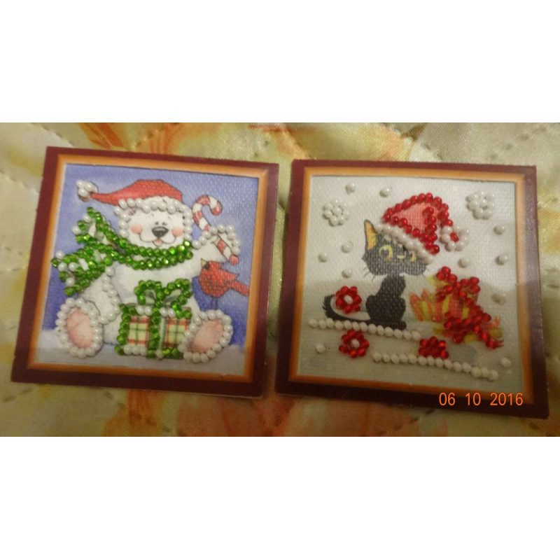 Mini Bead Embroidery Magnet Kit "Fun bear"