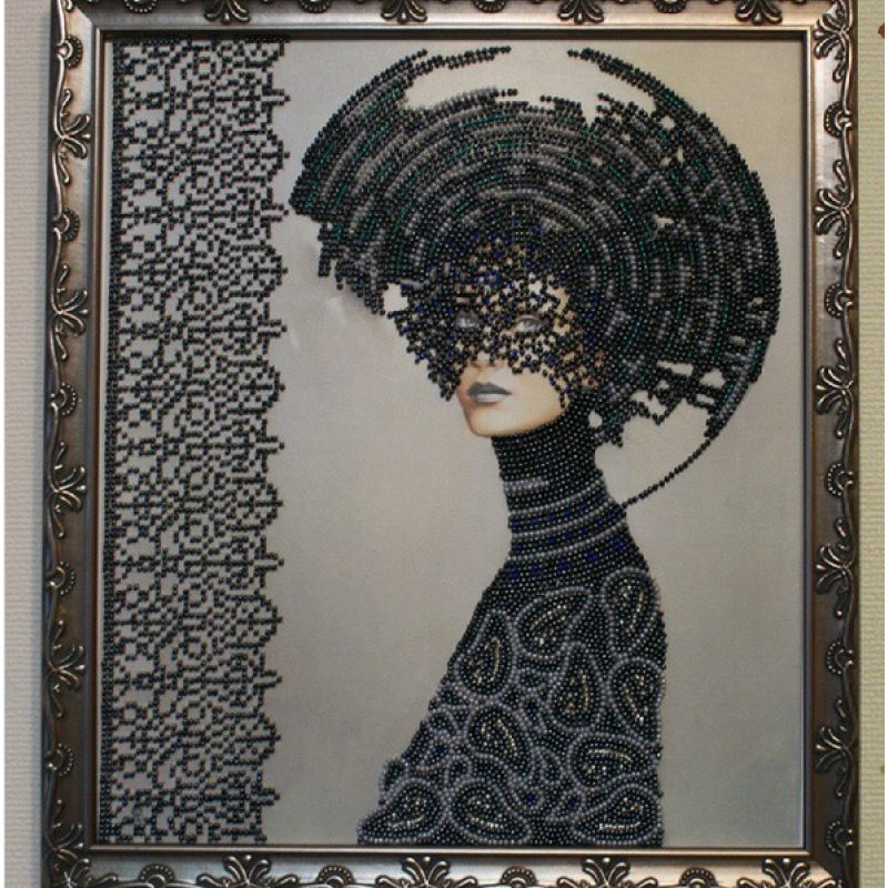 Bead Embroidery Kit on Art Canvas "Morgana"