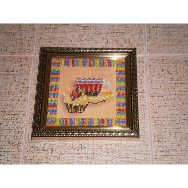Bead Embroidery Kit on Art Canvas "Cup"