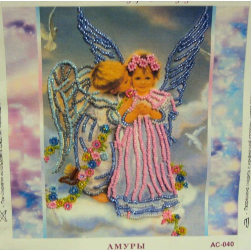 Bead Embroidery Pattern on Art Canvas "Cupids"