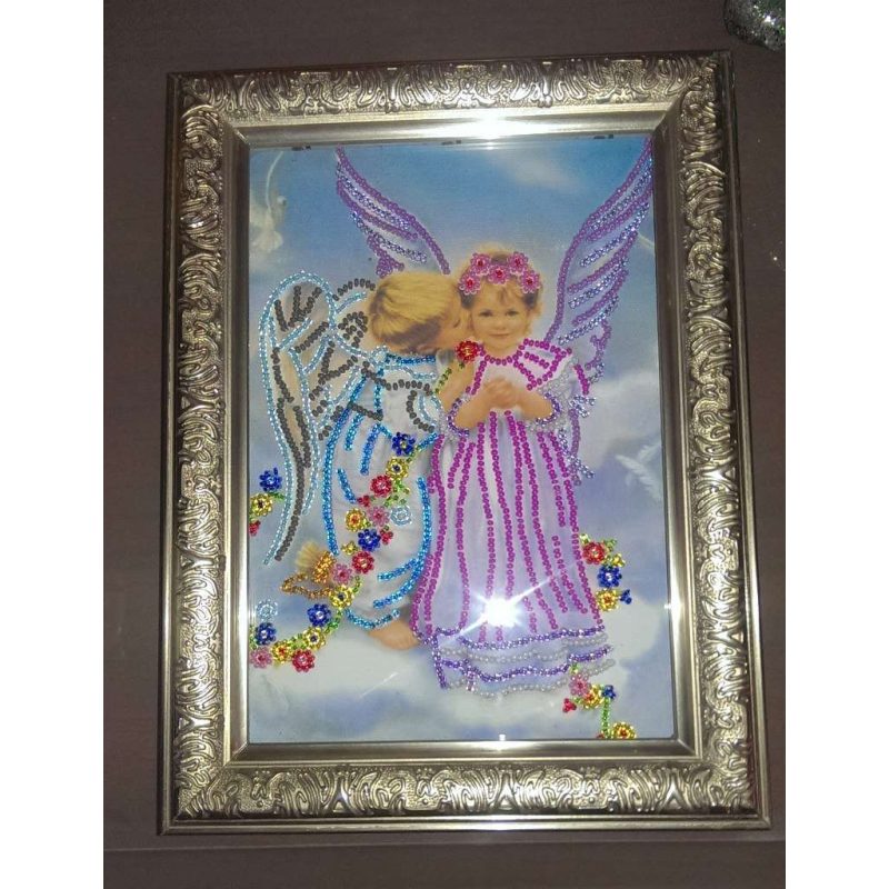 Bead Embroidery Pattern on Art Canvas "Cupids"