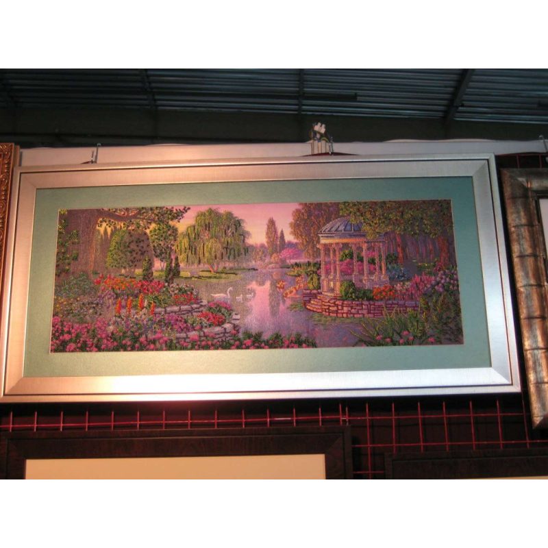 Bead Embroidery Kit on Art Canvas "By the pond"