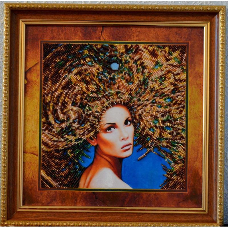 Bead Embroidery Kit on Art Canvas "The Four Elements – Earth"