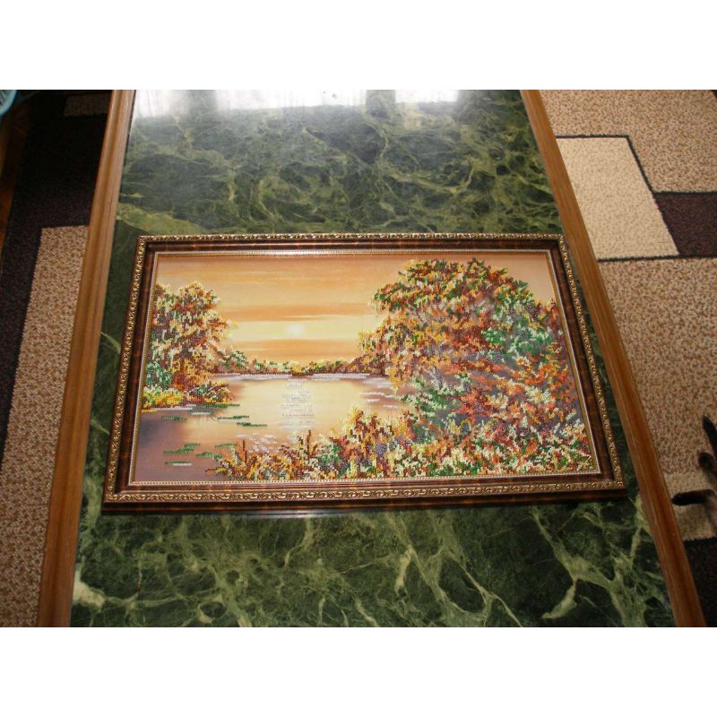 Bead Embroidery Kit on Art Canvas "Quiet Sunset"