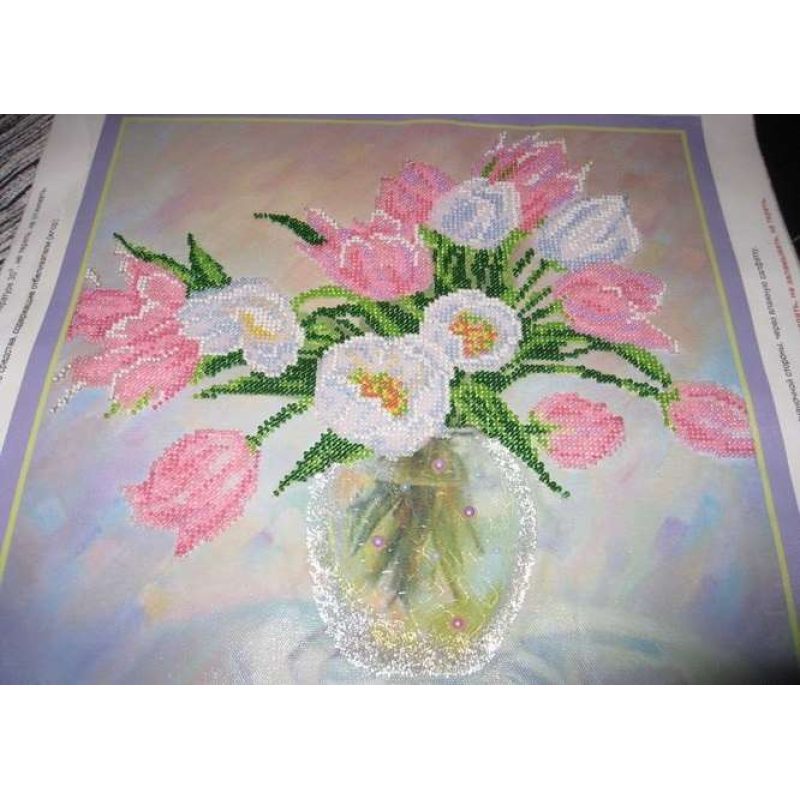 Bead Embroidery Kit on Art Canvas "Spring Lyrics"