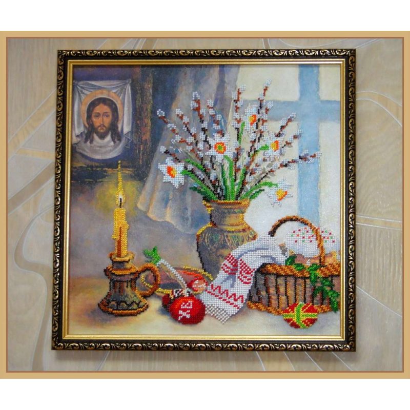 Bead Embroidery Pattern on Art Canvas "Easter story-2"