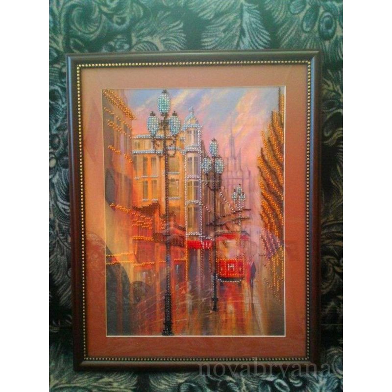 Bead Embroidery Kit on Art Canvas "Little tram"