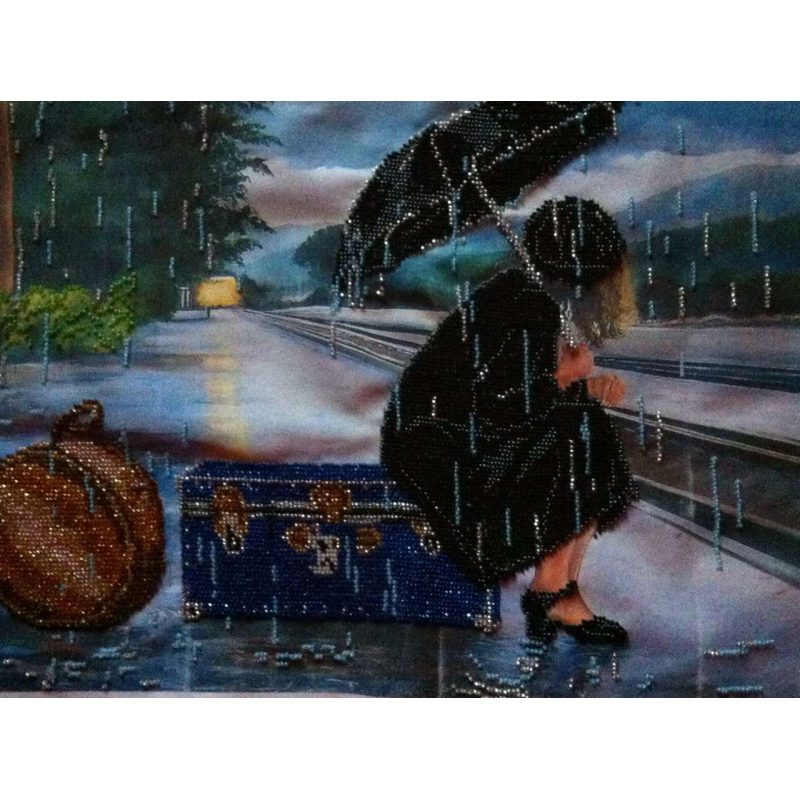 Bead Embroidery Kit on Art Canvas "The parting"