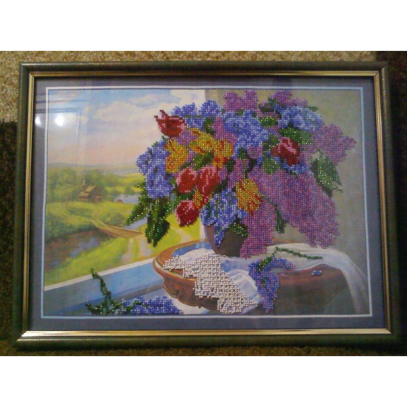 Bead Embroidery Kit on Art Canvas "Nostalgia"