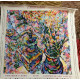 Bead Embroidery Pattern on Art Canvas "Сamomiles and coffee"