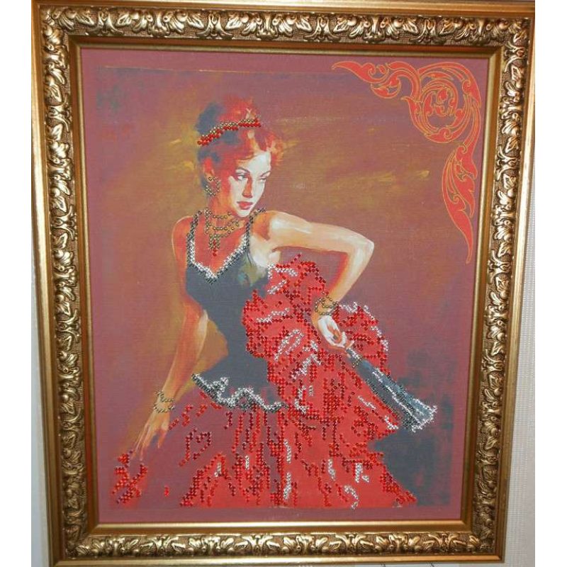 Bead Embroidery Kit on Art Canvas "Consuelo"