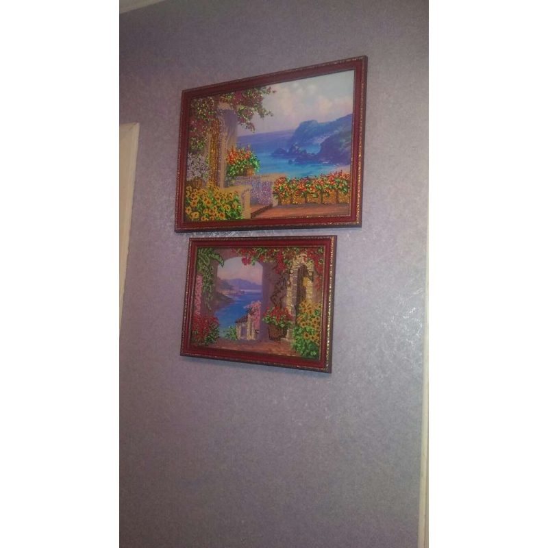 Bead Embroidery Kit on Art Canvas "Gurzuf"