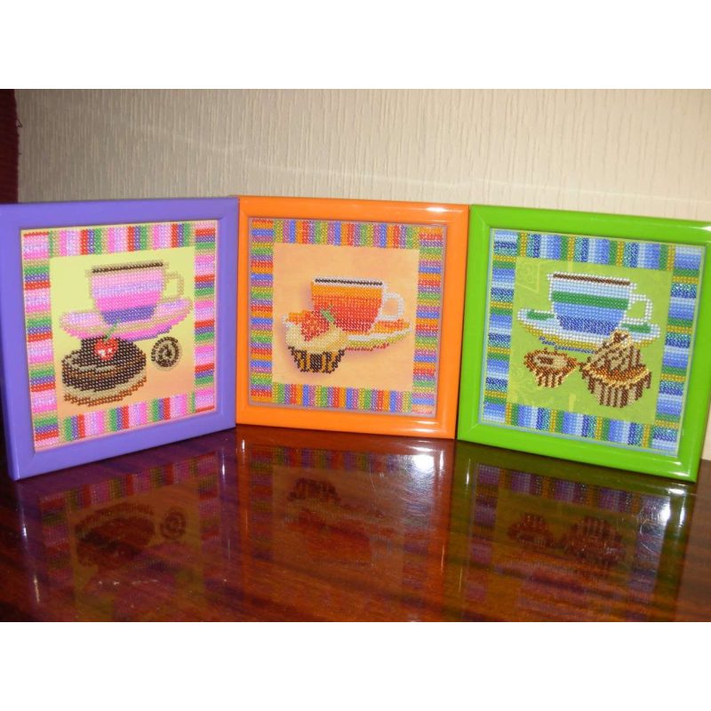 Bead Embroidery Kit on Art Canvas "Cup"