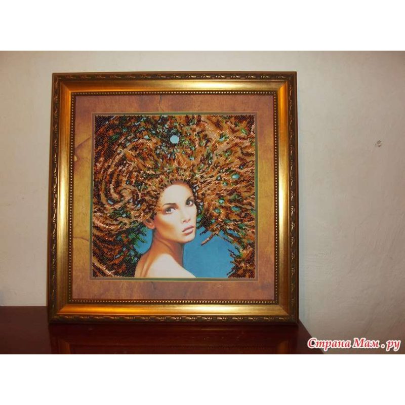 Bead Embroidery Kit on Art Canvas "The Four Elements – Earth"
