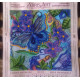 Bead Embroidery Pattern on Art Canvas "Blue Moth"