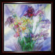 Bead Embroidery Pattern on Art Canvas "Aquarelle Irises"