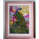 Bead Embroidery Kit on Art Canvas "Peacock"
