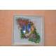 Bead Embroidery Pattern on Art Canvas "Pink Cloud"