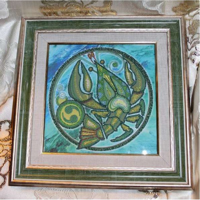 Bead Embroidery Kit on Art Canvas "Scorpio"