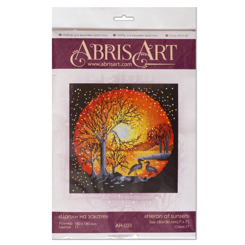 Cross Stitch Kit "Heron at sunset"