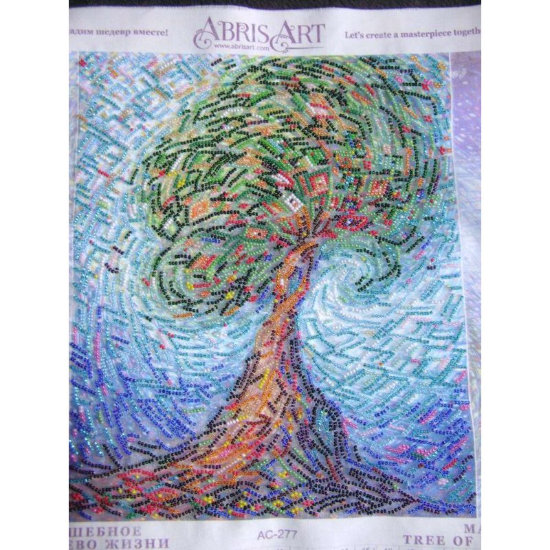 Bead Embroidery Pattern on Art Canvas "Magic Tree of Life"