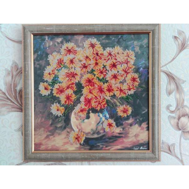 Bead Embroidery Pattern on Art Canvas "Breath of Autumn"