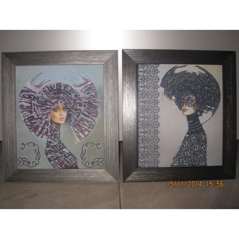 Bead Embroidery Kit on Art Canvas "Selena"
