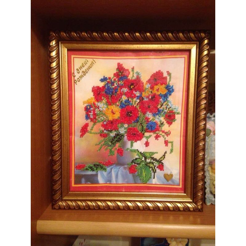 Bead Embroidery Kit on Art Canvas "Summer imagination"
