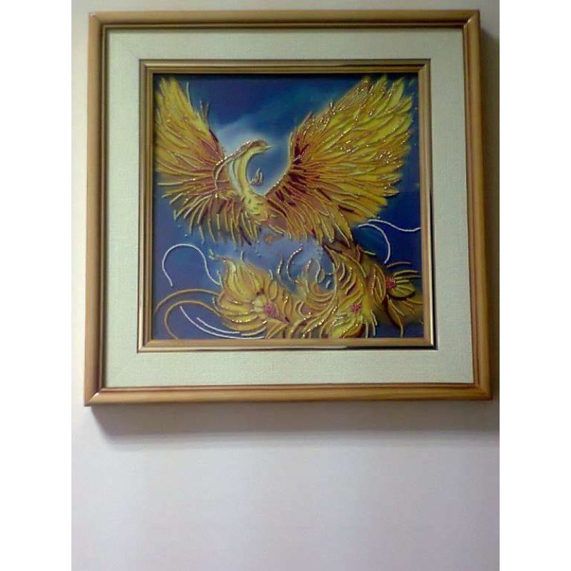 Bead Embroidery Pattern on Art Canvas "The Firebird"