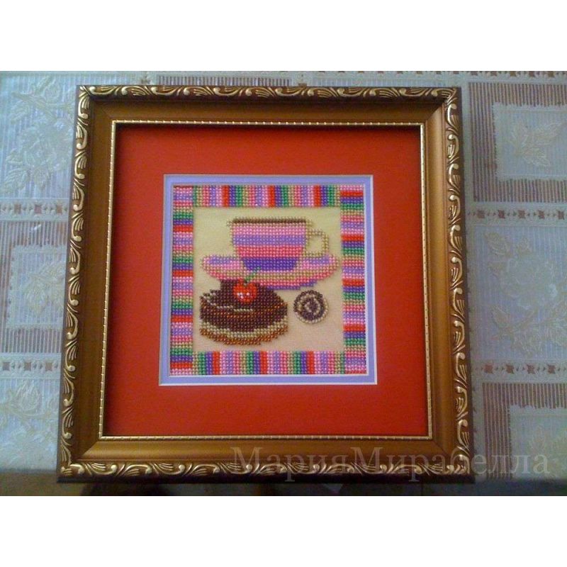 Bead Embroidery Kit on Art Canvas "Chocolate"