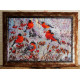 Bead Embroidery Kit on Art Canvas "Bullfinches"