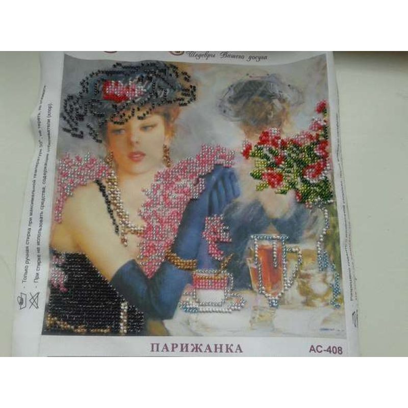 Bead Embroidery Pattern on Art Canvas "The Parisian Woman"