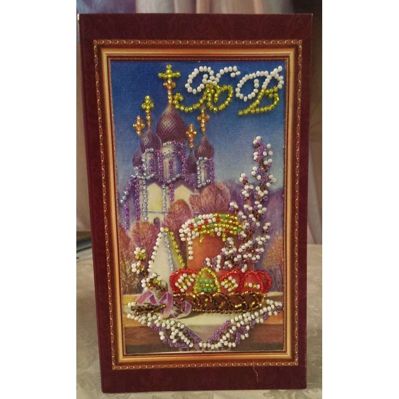 Bead Embroidery Postcard Kit "Easter – 8"