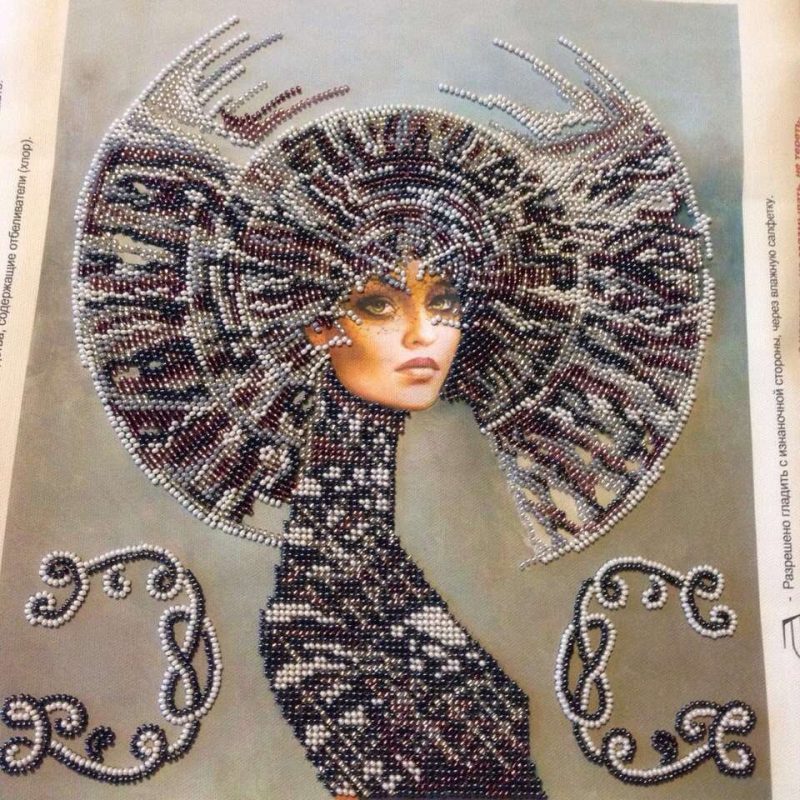 Bead Embroidery Kit on Art Canvas "Selena"
